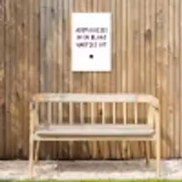 Adem kusjes in en blaas hartjes uit - Spreuken - Quotes Tuinposter op houten frame 2 cm dik klein -sfeer4