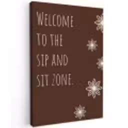 Bruin - Quote - Bloemen - Zomer Tuinposter op houten frame 2 cm dik klein -3d