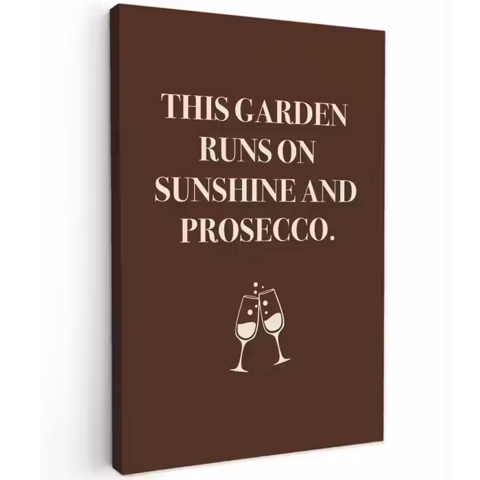 Bruin - Zomer - Quote - Drinken Tuinposter op houten frame 2 cm dik klein -3d