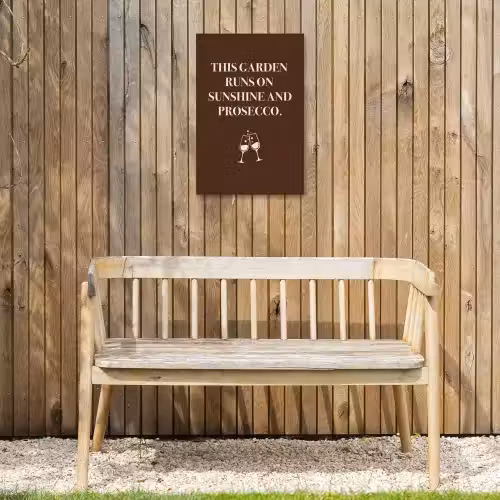 Bruin - Zomer - Quote - Drinken Tuinposter op houten frame 2 cm dik klein -sfeer4