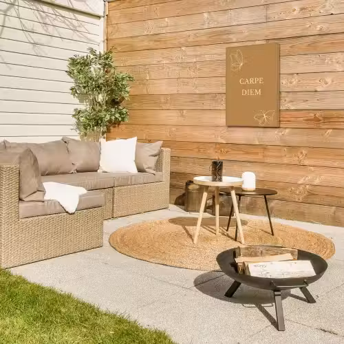 Carpe Diem met Vlinder Tuinposter op houten frame 2 cm dik klein -sfeer2