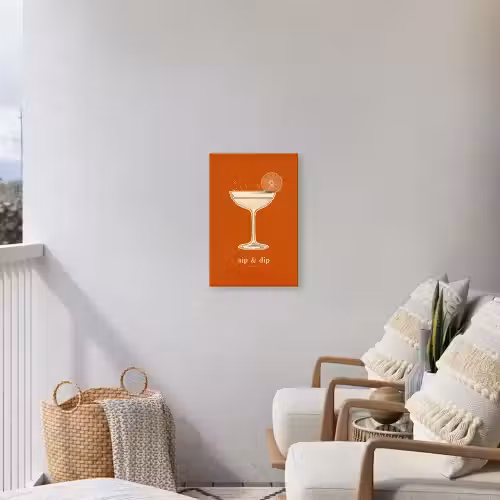 Cocktail - Oranje - Zomer - Quote Tuinposter op houten frame 2 cm dik klein -sfeer1