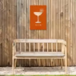 Cocktail - Oranje - Zomer - Quote Tuinposter op houten frame 2 cm dik klein -sfeer4