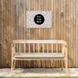 Huisje. Tuintje. Wijntje - Quotes - Tekst - Wijn - Tuin Tuinposter op houten frame 2 cm dik klein -sfeer4