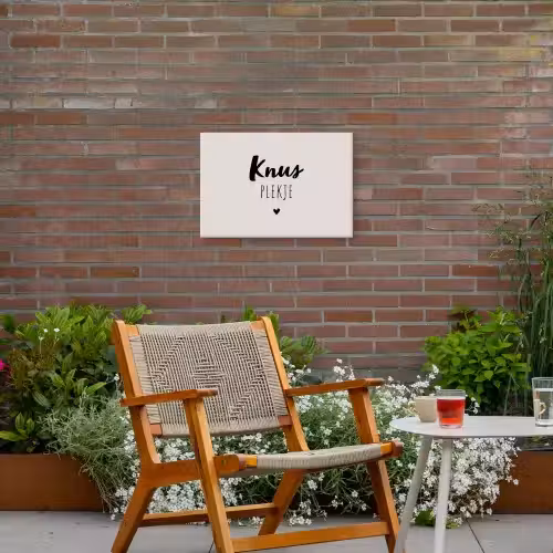 Knus plekje - Quotes - Tekst - Thuis Tuinposter op houten frame 2 cm dik klein -sfeer3