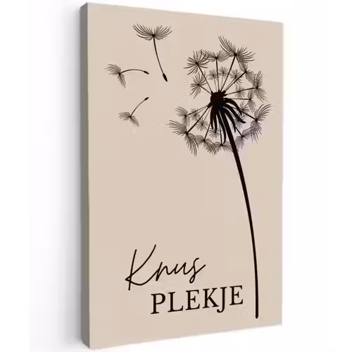 Knus Plekje met Paardenbloem Tuinposter op houten frame 2 cm dik klein -3d