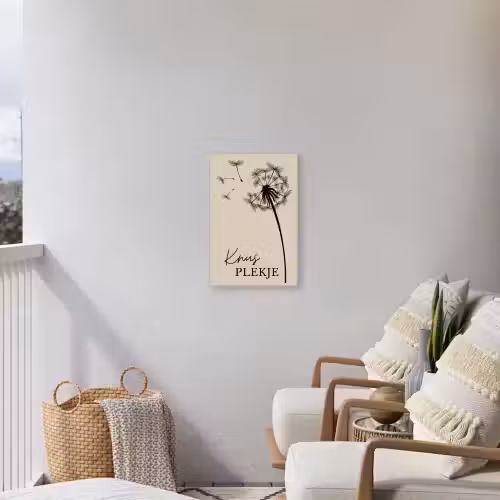 Knus Plekje met Paardenbloem Tuinposter op houten frame 2 cm dik klein -sfeer1