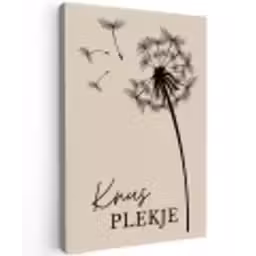 Knus Plekje met Paardenbloem Tuinposter op houten frame 2 cm dik klein -3d