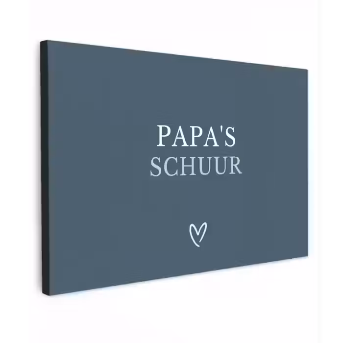 Papa's Schuur met Hart Tuinposter op houten frame 2 cm dik klein -3d