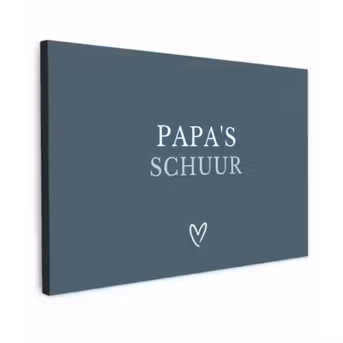 Papa's Schuur met Hart Tuinposter op houten frame 2 cm dik klein -3d
