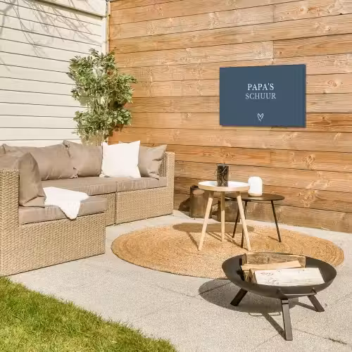 Papa's Schuur met Hart Tuinposter op houten frame 2 cm dik klein -sfeer2