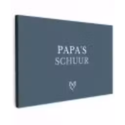 Papa's Schuur met Hart Tuinposter op houten frame 2 cm dik klein -3d
