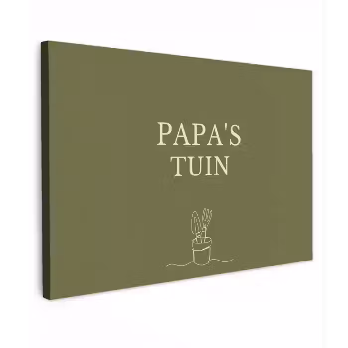 Papa's Tuin Tuinposter op houten frame 2 cm dik klein -3d