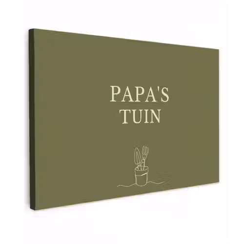 Papa's Tuin Tuinposter op houten frame 2 cm dik klein -3d