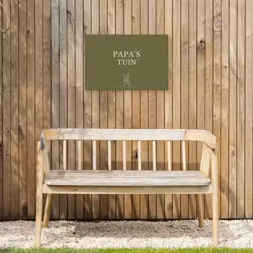 Papa's Tuin Tuinposter op houten frame 2 cm dik klein -sfeer4