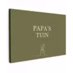 Papa's Tuin Tuinposter op houten frame 2 cm dik klein -3d