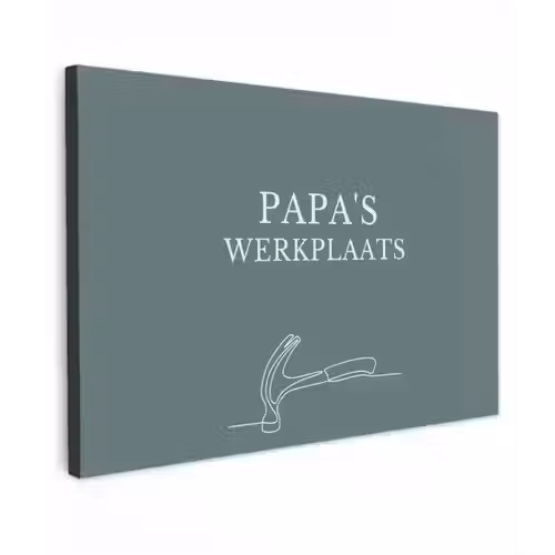 Papa's Werkplaats Tuinposter op houten frame 2 cm dik klein -3d