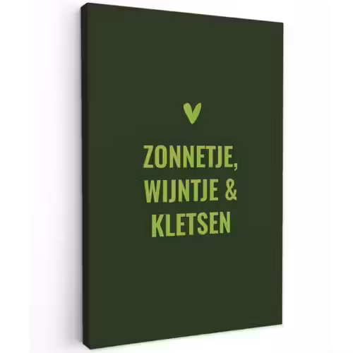 Donkergroen - Quote - Zon - Zomer Tuinposter op houten frame 2 cm dik klein -3d