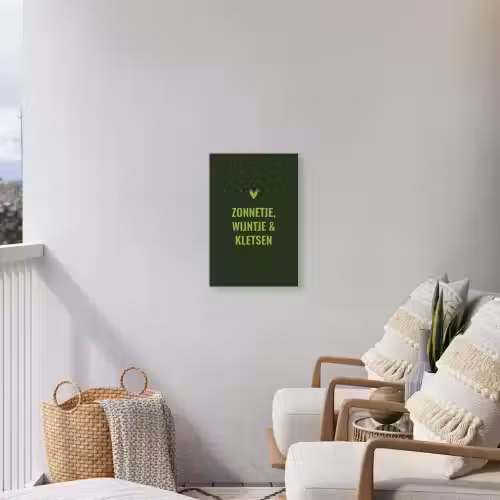 Donkergroen - Quote - Zon - Zomer Tuinposter op houten frame 2 cm dik klein -sfeer1
