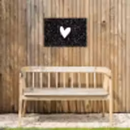 Design - Liefde - Hartje Tuinposter op houten frame 2 cm dik klein -sfeer4