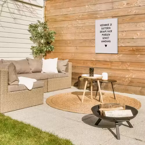 droom-beige Tuinposter op houten frame 2 cm dik klein -sfeer2