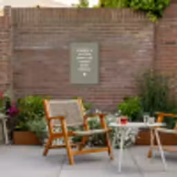 droom-groen Tuinposter op houten frame 2 cm dik klein -sfeer3