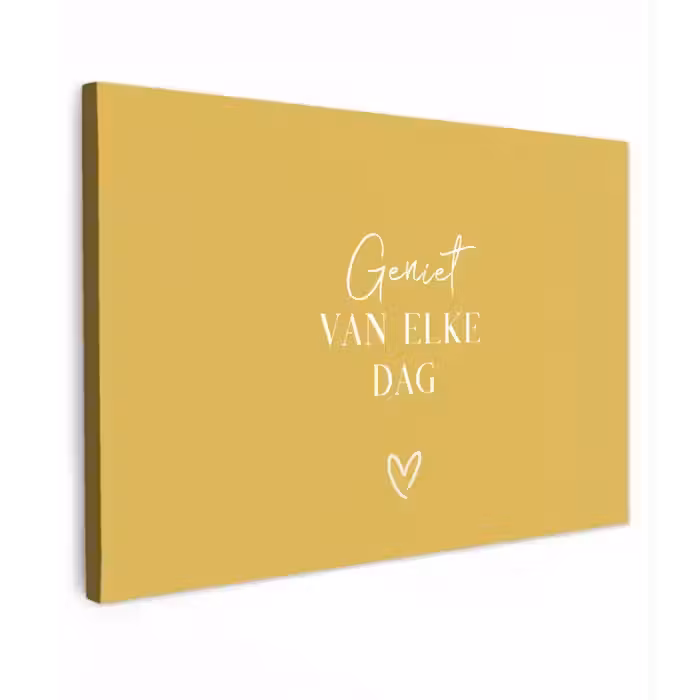 Geniet van elke dag Tuinposter op houten frame 2 cm dik klein -3d