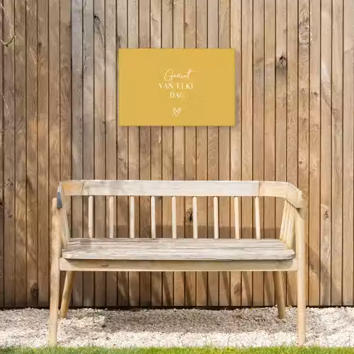Geniet van elke dag Tuinposter op houten frame 2 cm dik klein -sfeer4