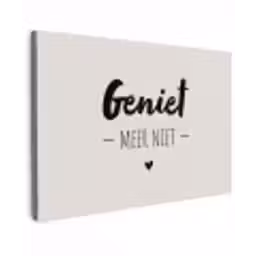 Geniet, meer niet - Quotes - Tekst - Genieten Tuinposter op houten frame 2 cm dik klein -3d