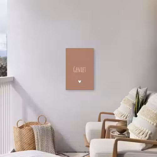 Geniet - Spreuken - Quotes Tuinposter op houten frame 2 cm dik klein -sfeer1