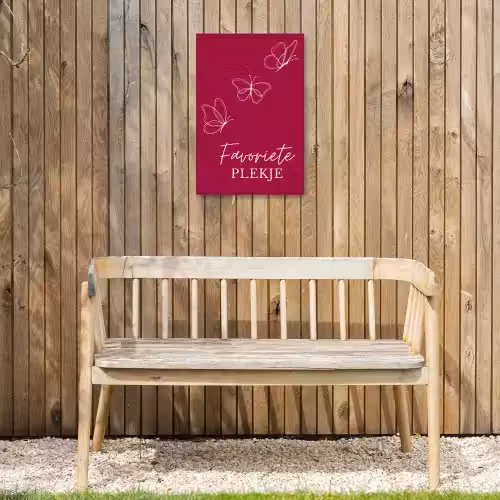 Favoriete plekje met Vlinders Tuinposter op houten frame 2 cm dik klein -sfeer4