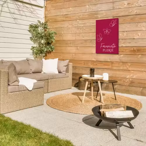 Favoriete plekje met Vlinders Tuinposter op houten frame 2 cm dik klein -sfeer2