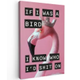 Flamingo - Roze - Vogel - Decoratie Tuinposter op houten frame 2 cm dik klein -3d