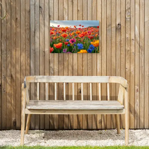 Bloemenweide in volle bloei Tuinposter op houten frame 2 cm dik klein -sfeer4