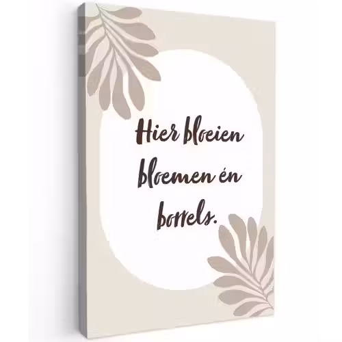 Bloemen - Quote - Zomer - Beige Tuinposter op houten frame 2 cm dik klein -3d