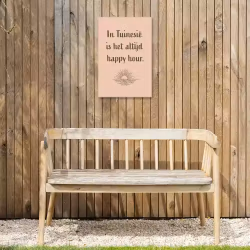 Tuin - Roze - Quote - Zon Tuinposter op houten frame 2 cm dik klein -sfeer4