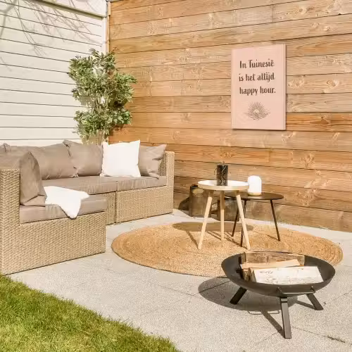 Tuin - Roze - Quote - Zon Tuinposter op houten frame 2 cm dik klein -sfeer2