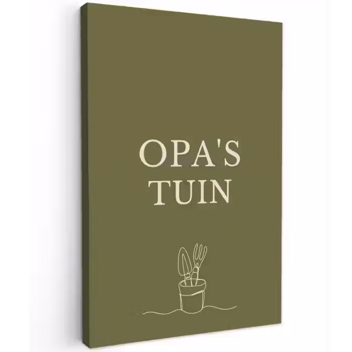 Opa's Tuin Tuinposter op houten frame 2 cm dik klein -3d