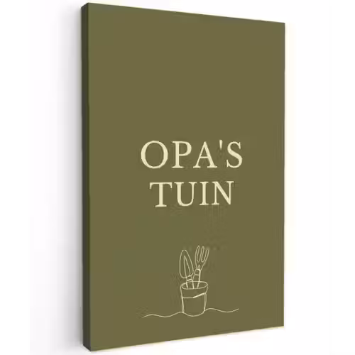Opa's Tuin Tuinposter op houten frame 2 cm dik klein -3d