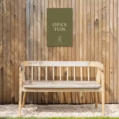 Opa's Tuin Tuinposter op houten frame 2 cm dik klein -sfeer4