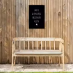 Grote avonturen beginnen klein - Quotes - Spreuken Tuinposter op houten frame 2 cm dik klein -sfeer4
