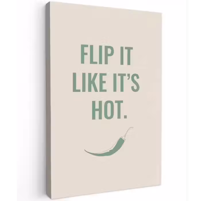 Groen - Quote - Zomer - Chilipeper Tuinposter op houten frame 2 cm dik klein -3d