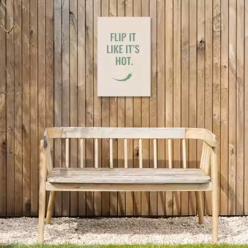 Groen - Quote - Zomer - Chilipeper Tuinposter op houten frame 2 cm dik klein -sfeer4