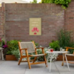 Groen - Zomer - Quote - Palmboom Tuinposter op houten frame 2 cm dik klein -sfeer3