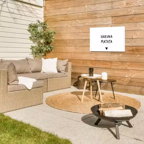 Hakuna matata - Spreuken - Quotes Tuinposter op houten frame 2 cm dik klein -sfeer2