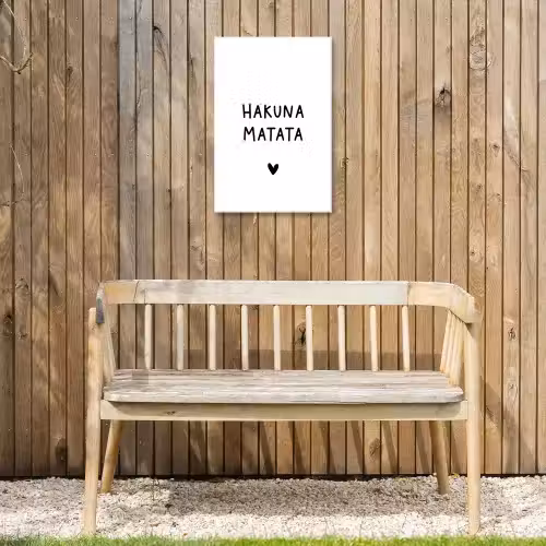 Hakuna matata - Quotes - Spreuken Tuinposter op houten frame 2 cm dik klein -sfeer4