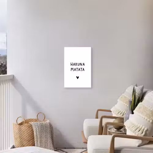 Hakuna matata - Quotes - Spreuken Tuinposter op houten frame 2 cm dik klein -sfeer1