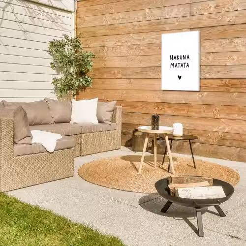 Hakuna matata - Quotes - Spreuken Tuinposter op houten frame 2 cm dik klein -sfeer2