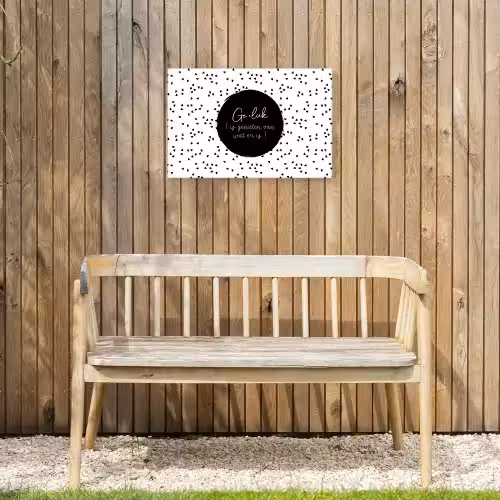 Geluk definitie - Tekst - Geluk is genieten van wat er is - Woordenboek - Quotes Tuinposter op houten frame 2 cm dik klein -sfeer4