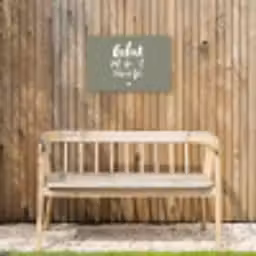 Geluk zit in 't zonnetje - Tekst - Geluk - Quotes - Zon Tuinposter op houten frame 2 cm dik klein -sfeer4